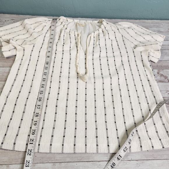 Madewell Striped Tie Neck Knit Top Size Small - Picture 8 of 8